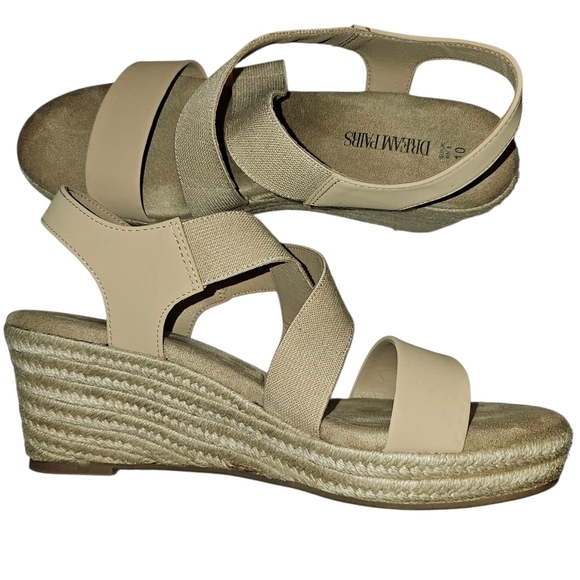 Dream Pairs Beige Wedge Sandals - Picture 1 of 6